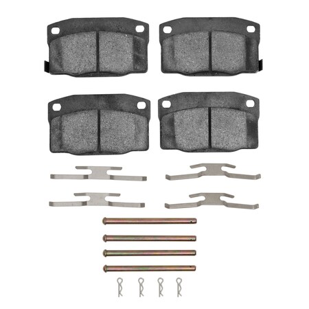 Dynamic Friction Co 3000 Semi-Metallic Brake Pads and Hardware Kit, Low Dust, 100% Copper Free, 100% Asbestos-free, Rear 1311-0378-03